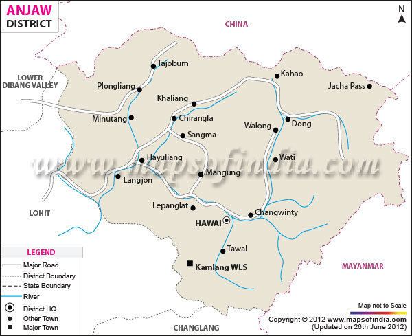 Anjaw district Anjaw District Map
