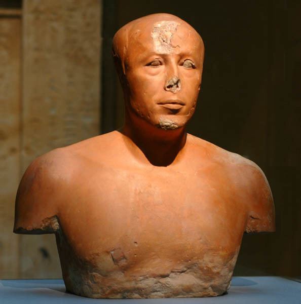 Ankhhaf Painted limestone Bust of Prince AnkhHaf dating to the reign of