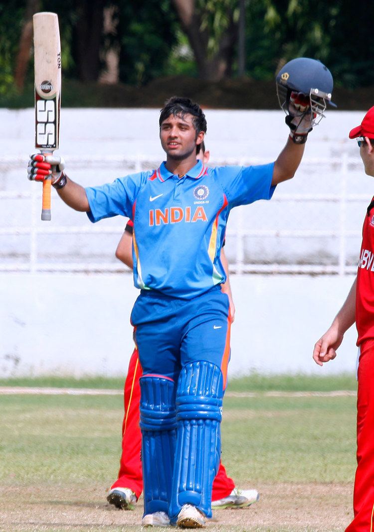 Ankush Bains Ankush Bains celebrates his century India U19s v