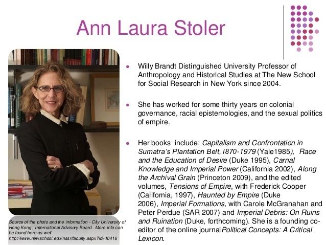 Ann Laura Stoler Race and Education of Desire