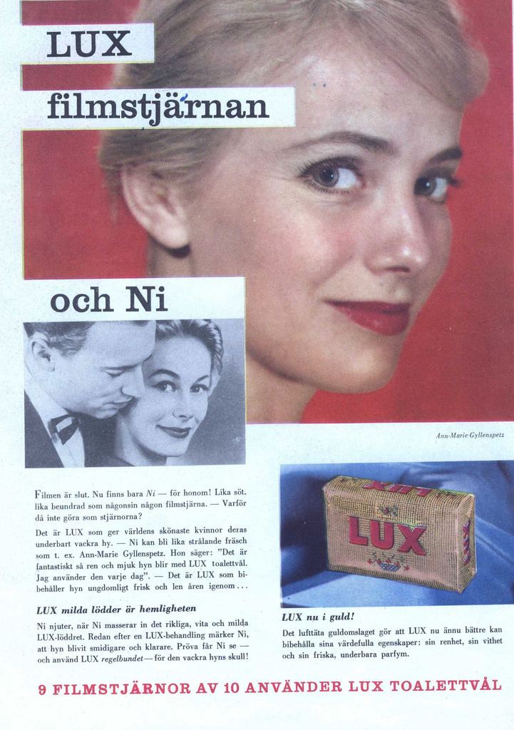 Ann-Marie Gyllenspetz Swedish film actress AnnMarie Gyllenspetz in an ad for Lu Flickr