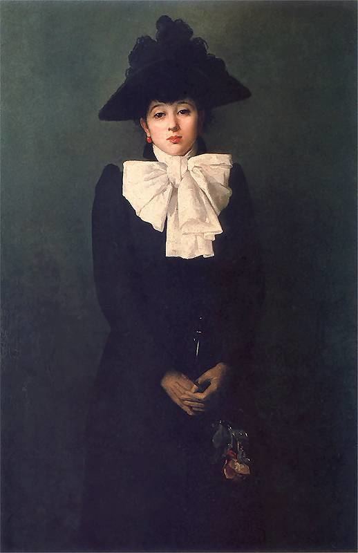 Anna Bilińska-Bohdanowicz Portrait with a rosequot by Anna BiliskaBohdanowicz 1892