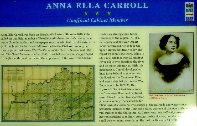 Anna Ella Carroll Landmarks Anna Ella Carroll