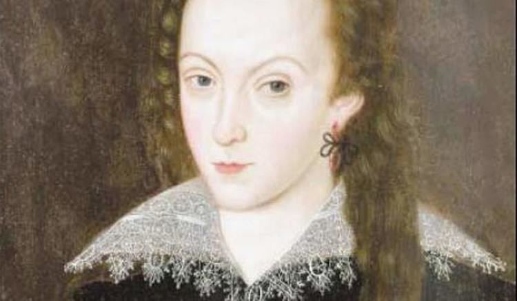 Anne Hathaway (1555/56 – 6 August 1623) was the wife of William Shakespeare, the English poet, playwright, and actor. Anne with a serious face, curly hair, wearing earrings, and a black and white ancient dress,