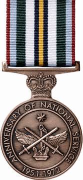 Anniversary of National Service 1951–1972 Medal