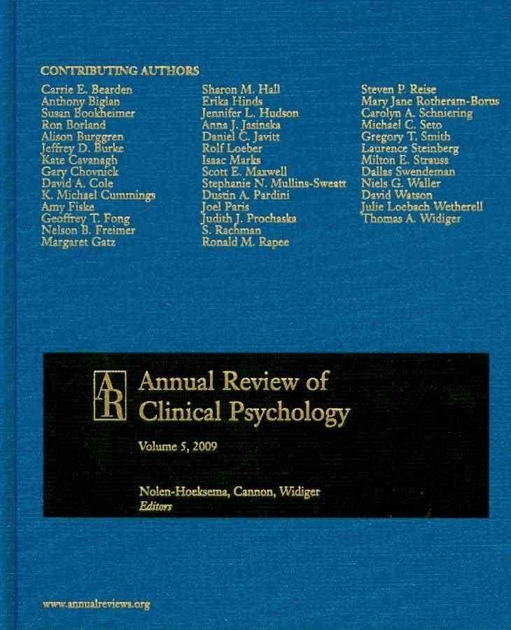 Annual Review of Clinical Psychology - Alchetron, the free social ...