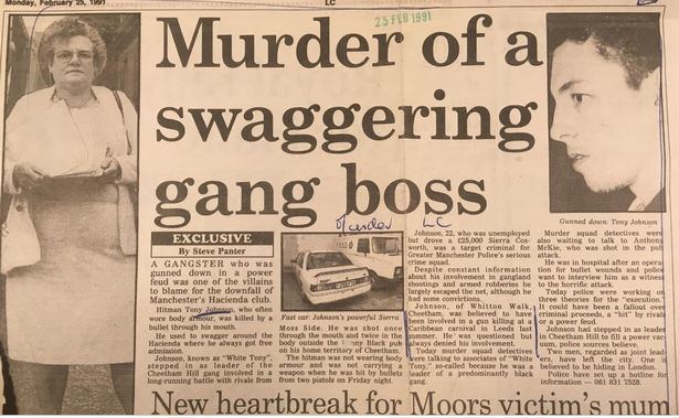 The murder of Anthony "White Tony" Johnson featured in a newspaper