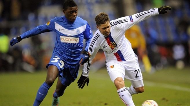 Anthony Limbombe Anthony Limbombe KRC Genk amp Markus Steinhfer FC Basel