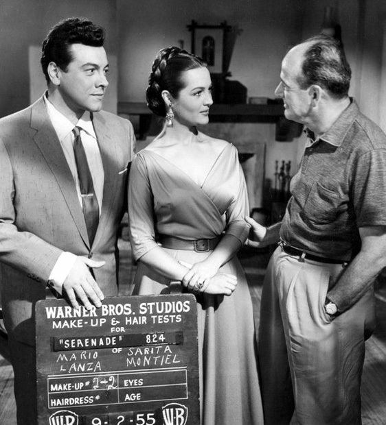 Anthony Mann Director Anthony Mann right talks to Mario Lanza and his future