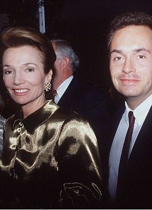 Lee Radziwill and Anthony Radziwill smiling during the Barrymore "Lunch Hour" Preview & Party at Milford Plaza Hotel in New York City