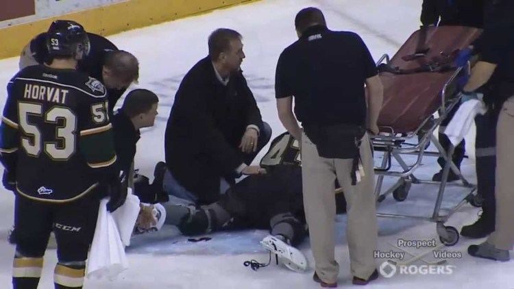 Anthony Stolarz Anthony Stolarz Scary Injury Cut by a Skate 11714 YouTube