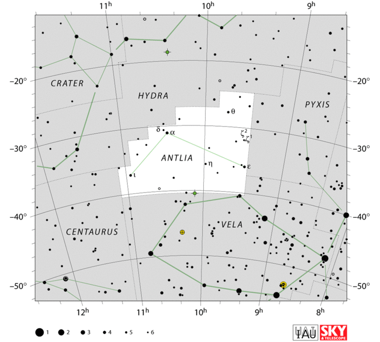 Antlia Antlia Constellation Facts Story Star Map Major Stars Deep Sky