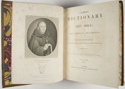 Antoine Augustin Calmet Calmet39s Dictionary of the Holy Bible with the Biblical