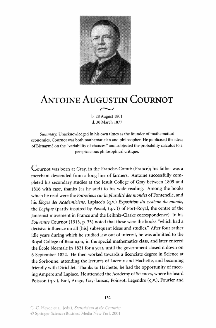 Antoine Augustin Cournot Antoine Augustin Cournot Springer