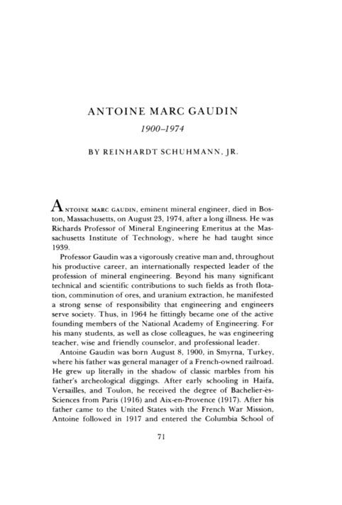 Antoine Marc Gaudin Antoine Marc Gaudin Memorial Tributes National Academy of