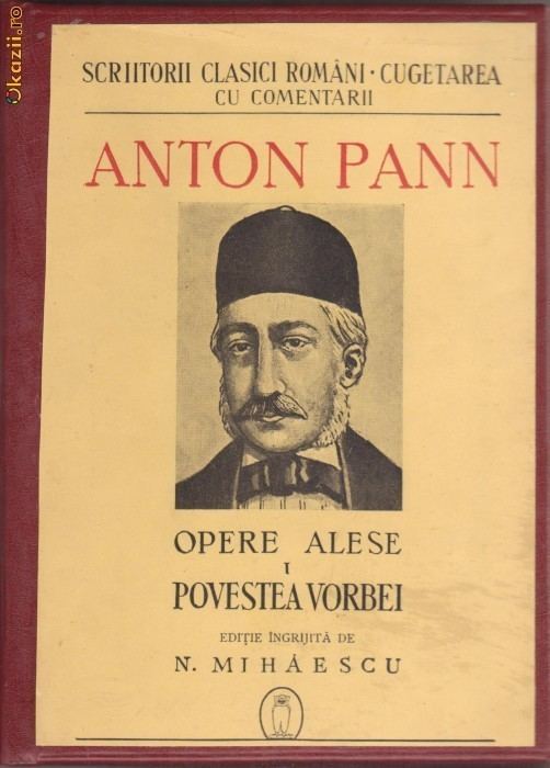 Anton Pann Carte Editie princeps Anton Pann Opere Alese