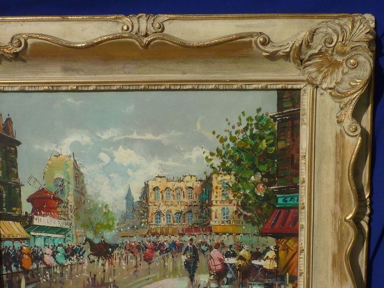 Antonio DeVity Paris street scene impressionist painting in style Antonio