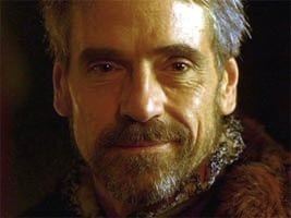 Jeremy Irons as Antonio while smiling in a scene from the 2004 romantic drama film, The Merchant of Venice