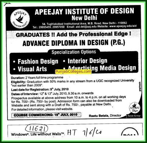 Apeejay Institute of Design Apeejay Institute Of Design New Delhi Delhi