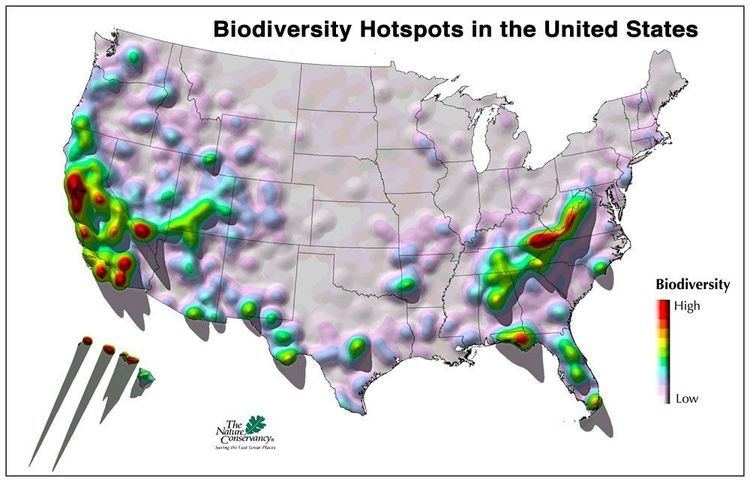 Biodiversity Hotspots in the United States and Hawaii