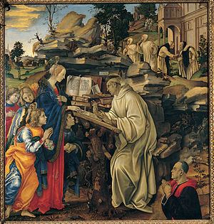 Apparition of the Virgin to St Bernard (Filippino Lippi) httpsuploadwikimediaorgwikipediacommonsthu