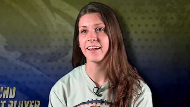 April Goss April Goss hopes to get a kick out of playing college