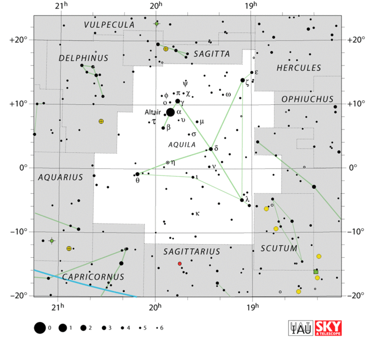 Aquila (constellation) Aquila Constellation Facts Myth Star Map Major Stars