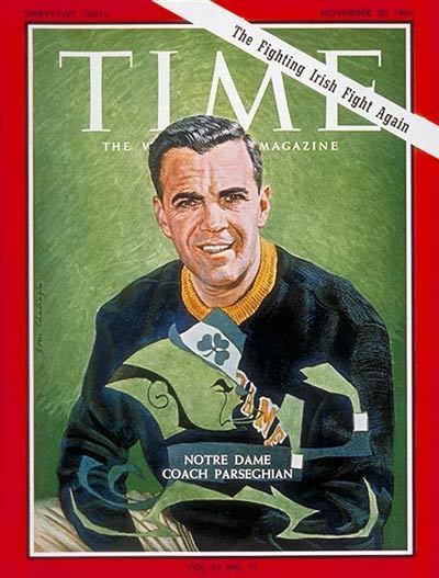 Ara Parseghian TIME Magazine Cover Ara Parseghian Nov 20 1964