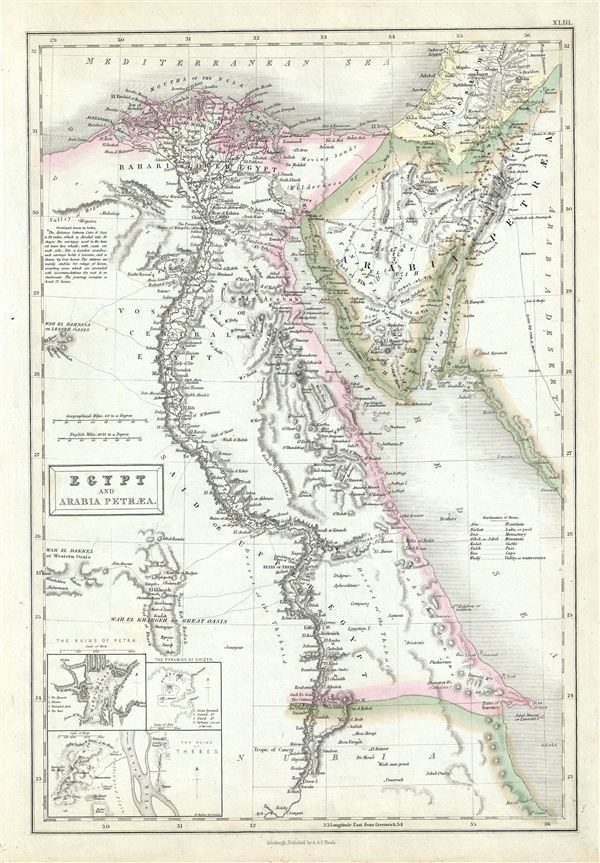 Arabia Petraea Egypt and Arabia Petraea Geographicus Rare Antique Maps