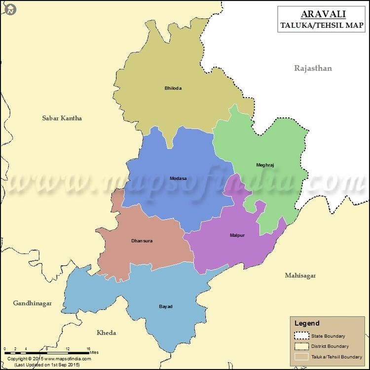 Aravalli district Aravali Tehsil Map Aravali Taluka