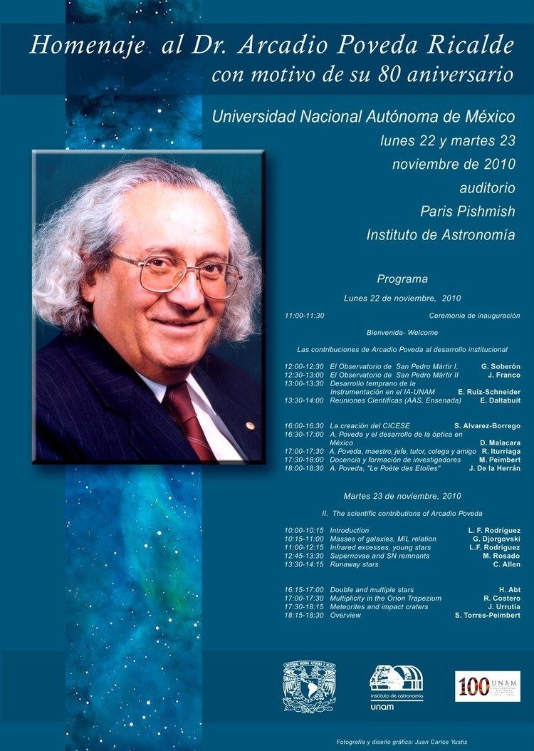 Arcadio Poveda La estela astronmica Homenaje al Dr Arcadio Poveda Ricalde