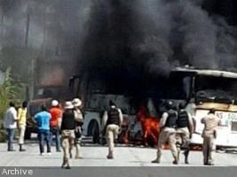 Arcahaie Haiti Security Arcahaie a bus attacked and burned down