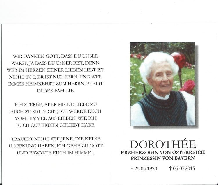Archduchess Dorothea of Austria Royal Musings Mass card for Archduchess Dorothea of Austria