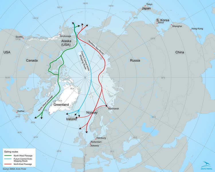 Arctic shipping routes Arctic Shipping Routes Map Arctic Portal Library