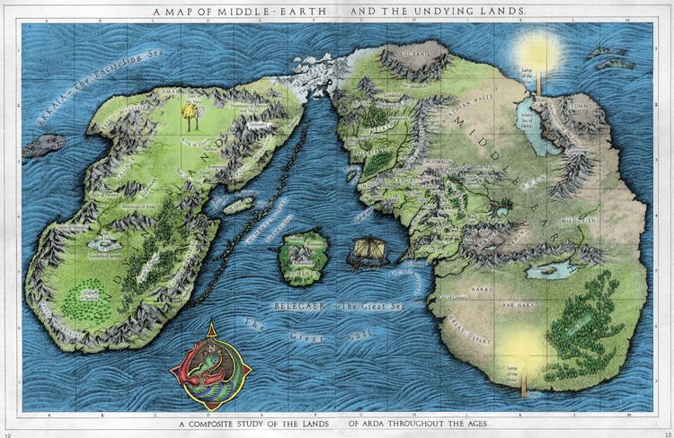 A map of Middle-Earth and the Undying Lands