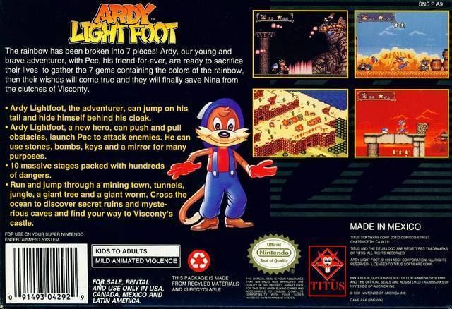 Ardy Lightfoot Ardy Lightfoot Box Shot for Super Nintendo GameFAQs