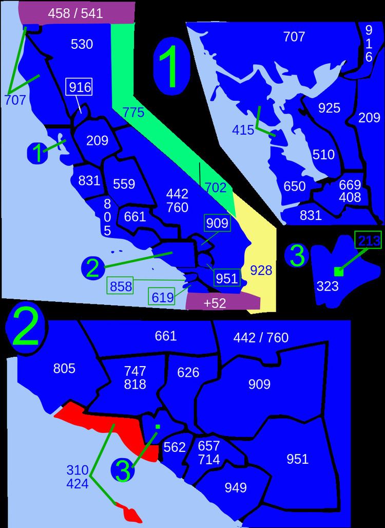 Area codes 310 and 424