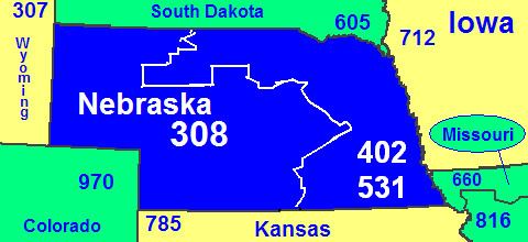 Area codes 402 and 531