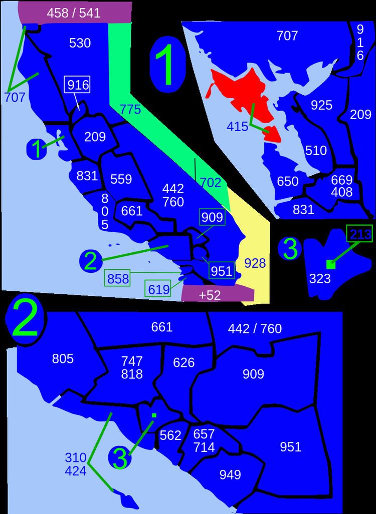 Area codes 415 and 628