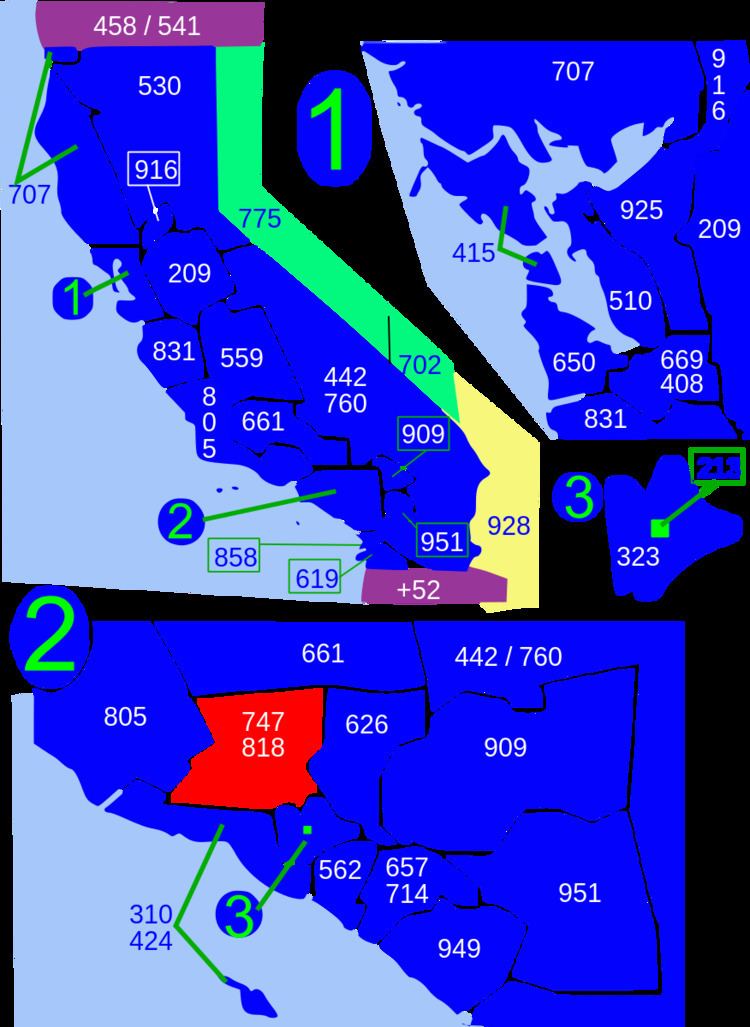 Area codes 747 and 818