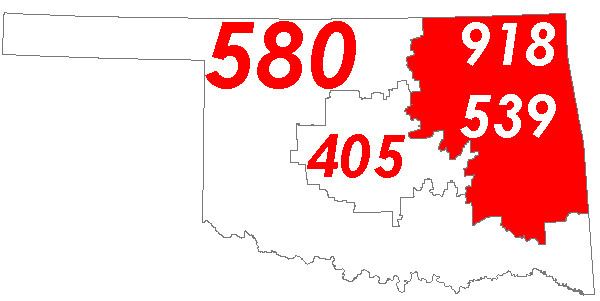 Area codes 918 and 539
