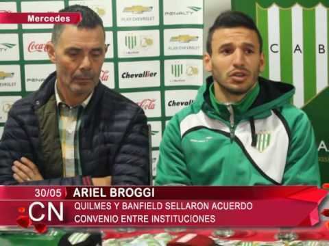 Ariel Broggi Quilmes y Banfield sellaron Acuerdo Convenio entre Instituciones