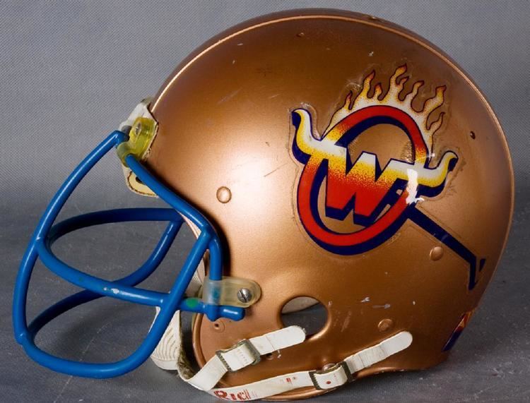 Arizona Wranglers Rare 1984 USFL Arizona Wranglers GameWorn Suspension Helmet 100
