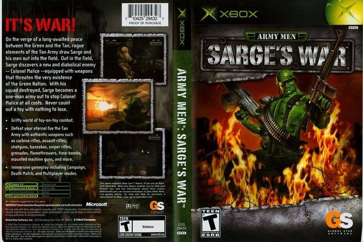 Army Men: Sarge's War Army Men Sarges War Cover Download Microsoft Xbox Covers The