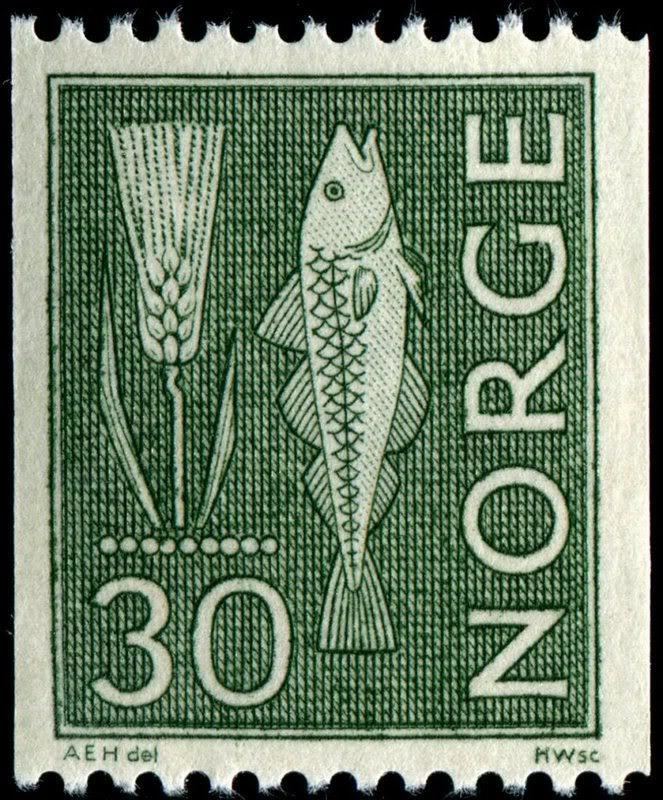 Arne E. Holm Rye and fish designed by Arne E Holm issued on January 24 1965