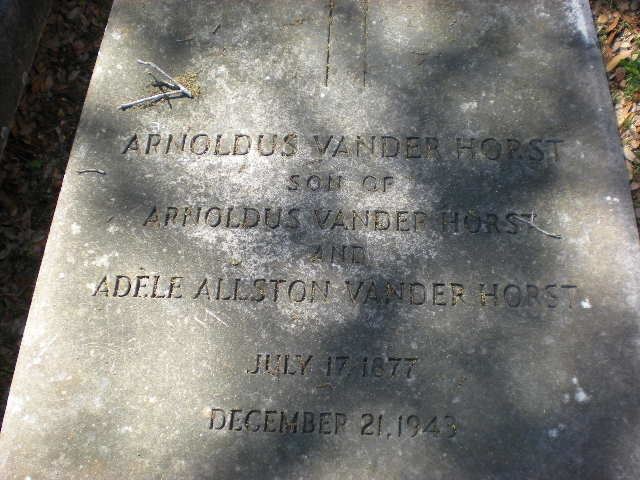 Arnoldus Vanderhorst Arnoldus VanderHorst 1877 1943 Find A Grave Memorial