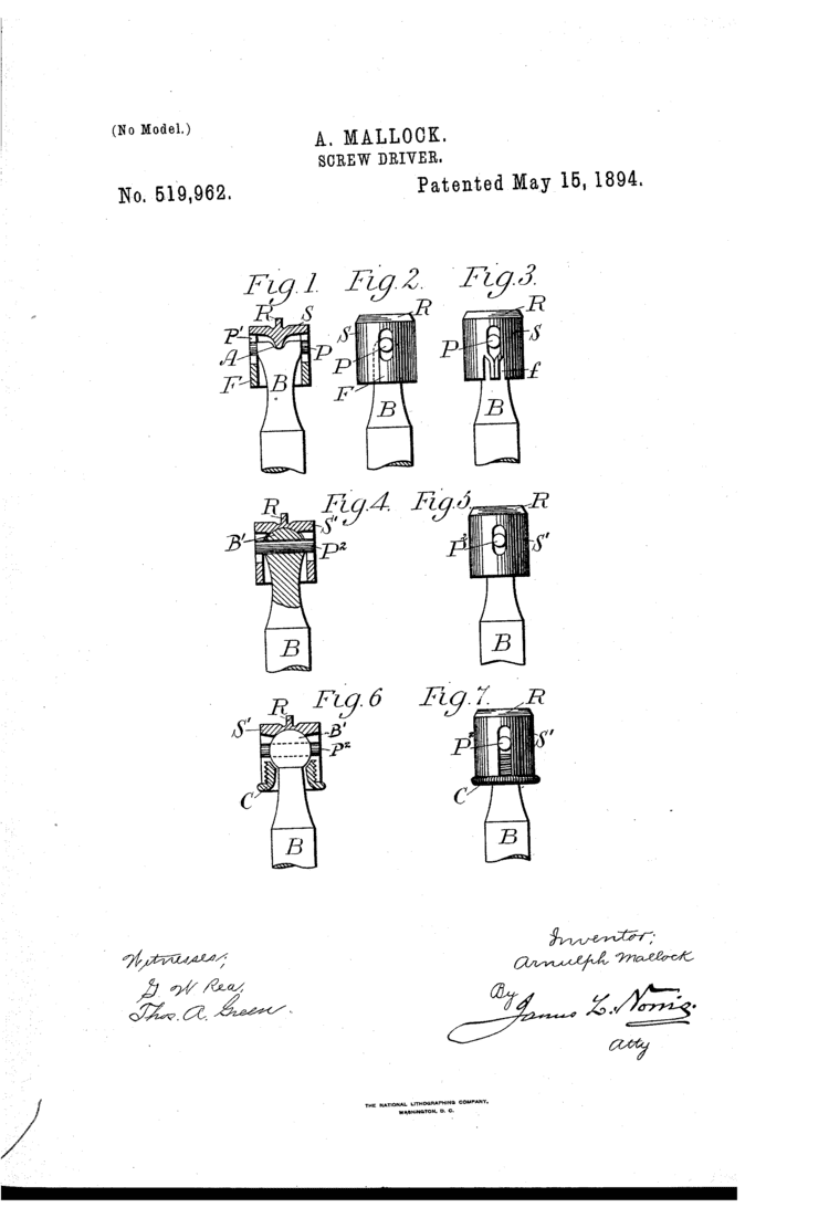 Arnulph Mallock Patent US519962 Arnulph mallock Google Patenten