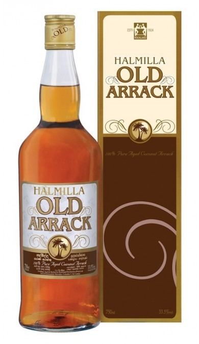 A bottle of Halmilla Old Arrack.