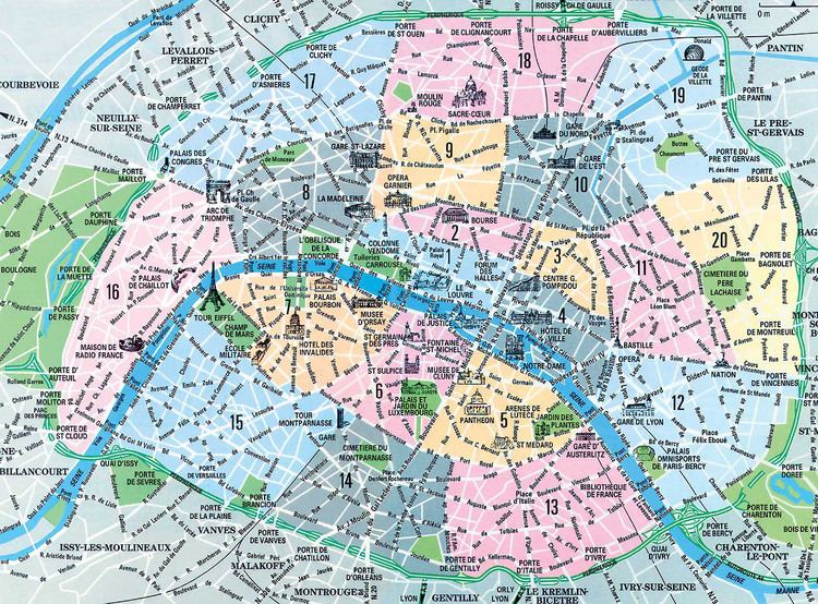 Arrondissements of Paris Map of Paris Arrondissements