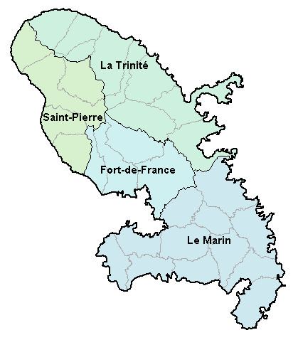Arrondissements of the Martinique department